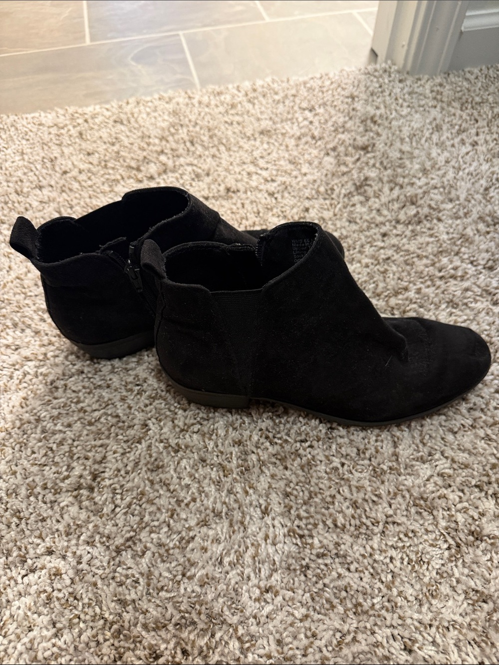 SO Black Suede Ankle Booties with Side Zip
